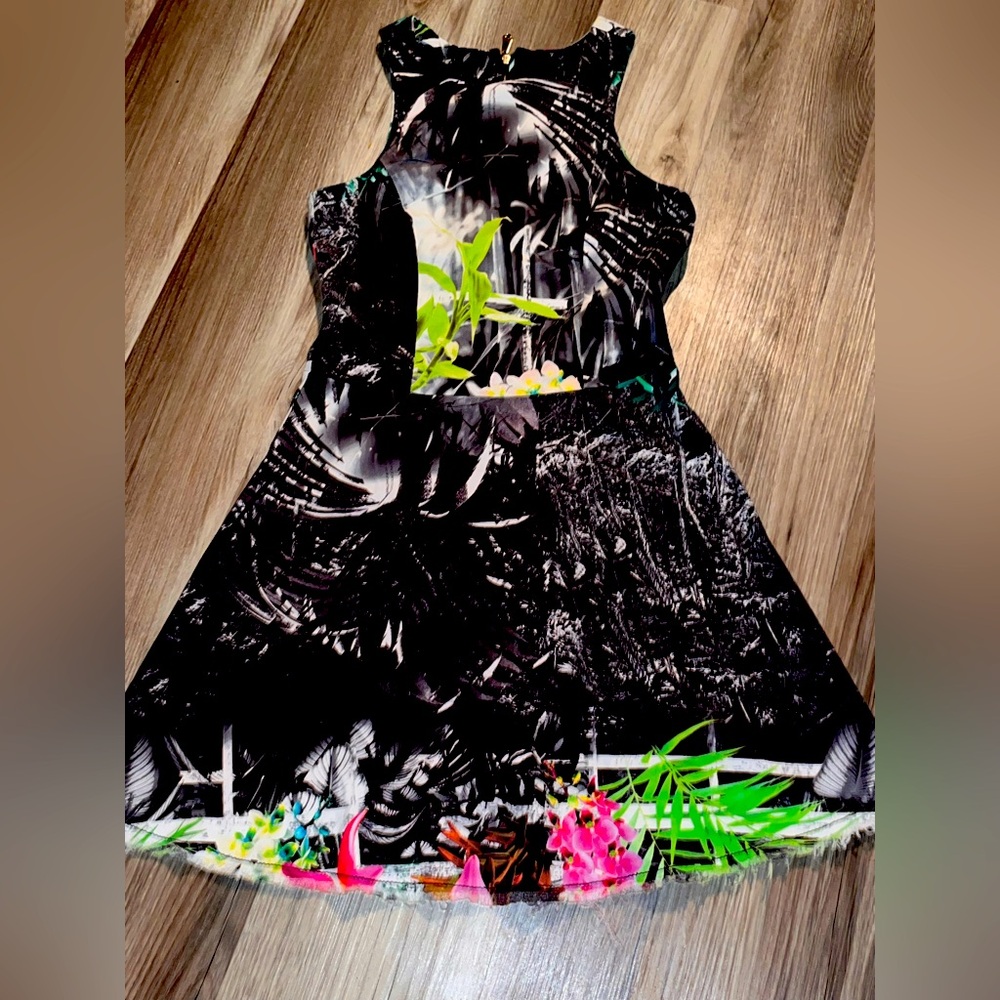 Morena Rosa Nature Print Fit & Flare Dress Size Medium